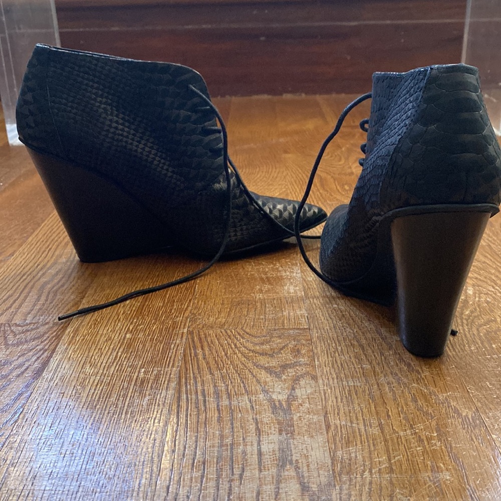 Kenneth Cole Black Python Embossed Booties - image 3